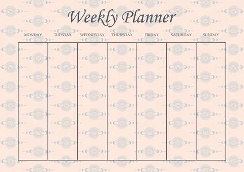 Weekly planner list Halloween theme paper sheet. Business organizer paper sheet. Illustrazione stock