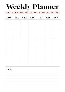 Weekly Planner Ready for A4 Print Blank Stock Illustration