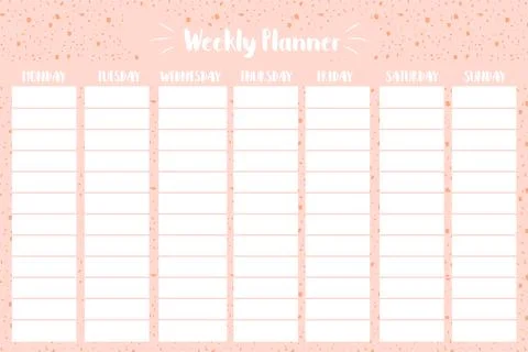 Weekly planner schedule template sheet printable design. To do list for every Illustrazione stock