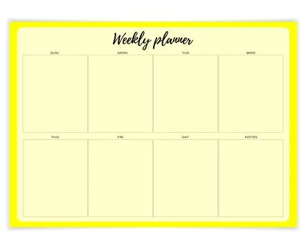 Weekly planner template. Blank notebook page. Business organizer page. Pape.. Stock Illustration