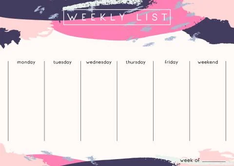 Weekly Planner Template Illustrazione stock