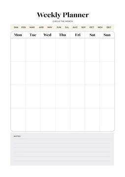 Weekly Planner, Weekly Organizer, Printable Weekly Kit, Digital Planner Kit Stock Illustration