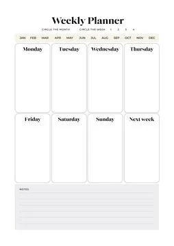 Weekly Planner, Weekly Organizer, Printable Weekly Kit, Digital Planner Kit Illustrazione stock