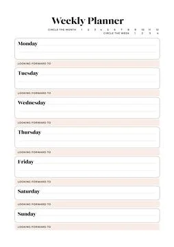 Weekly Planner, Weekly Organizer, Printable Weekly Kit, Digital Planner Kit Stock Illustration