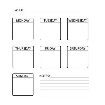 Weekly planner on white background. minimalist planner sign. flat style. Illustrazione stock