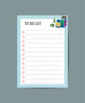 Weekly planning vector template. Concept for diary or notebook design. Flat d Stock Illustration