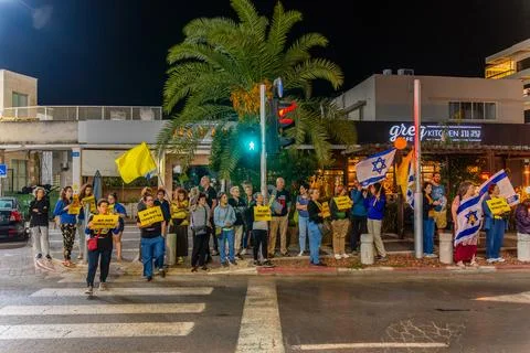 Weekly protest in Haifa Stock Photos