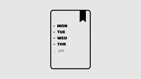 A weekly schedule notepad with weekday list on white, days of week task. Stock Footage 337080025