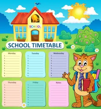 Weekly school timetable concept - eps10 vector illustration. Ilustración de archivo