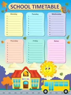 Weekly school timetable concept - eps10 vector illustration. Illustrazione stock