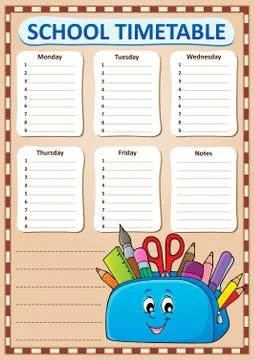 Weekly school timetable template Stock-Illustration