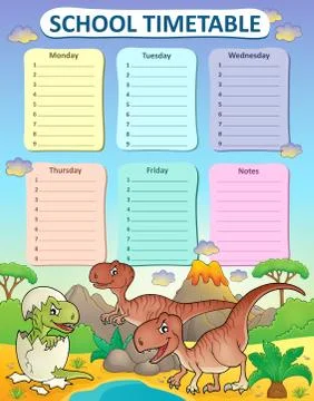 Weekly school timetable thematics - eps10 vector illustration. Illustrazione stock