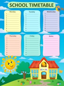 Weekly school timetable theme - eps10 vector illustration. Ilustración de archivo