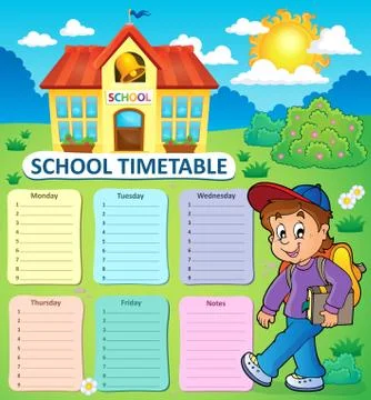 Weekly school timetable topic - eps10 vector illustration. Ilustración de archivo
