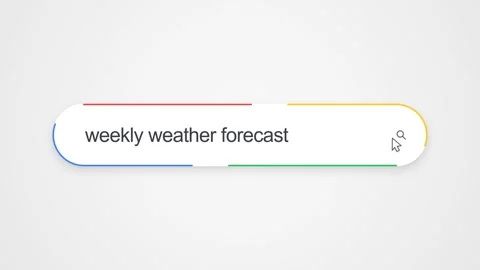 Weekly Weather Forecast On Computer Browser Search Engine Interface Stock Footage 338395600