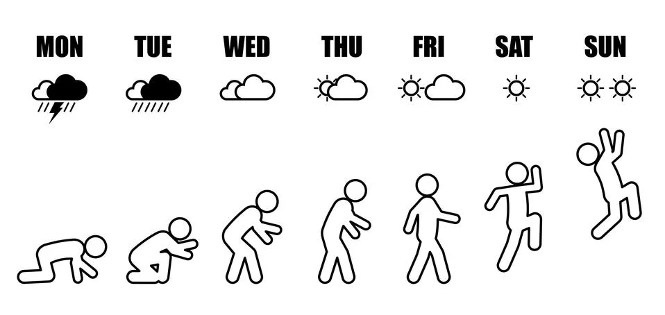 Weekly working life evolution hollow イラスト素材
