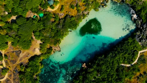 Weekuri Lake top angle Stock Footage 140684404