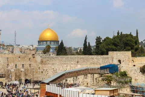 Weeping wall in jerusalem Stock Photos