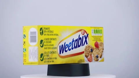 WEETABIX on a white background Stock Footage 149061542