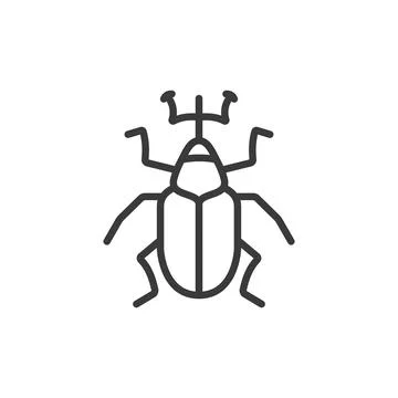 Weevil, icon in line design. Weevil, insect, beetle, pest, agriculture, crop Stock Illustration