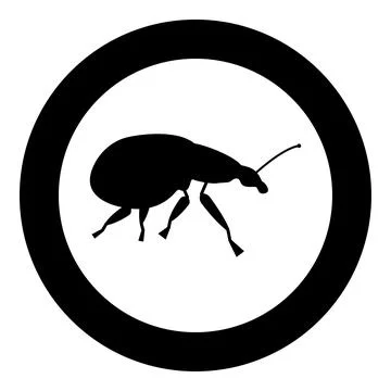 Weevil insect pest icon in circle round black color vector illustration ima.. Stock Illustration