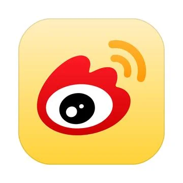 Weibo app icon with yellow background Stock Illustration