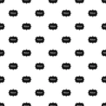 Weicome label pattern seamless vector Illustrazione stock
