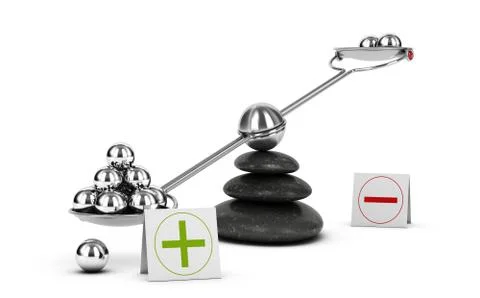 Weigh Pros and Cons, Benefit Risk Assesment. Positive Evaluation Illustration