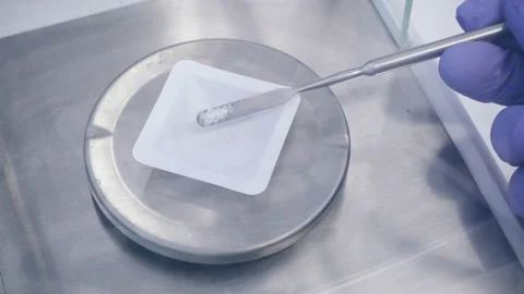 Weigh the reagent Stock Footage 94685552