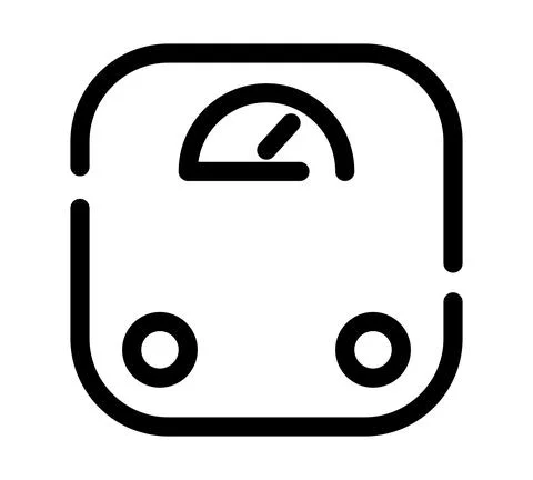 Weigher flat icon. Pictogram for web. Line stroke. Suitcase isolated on white Stock Illustration