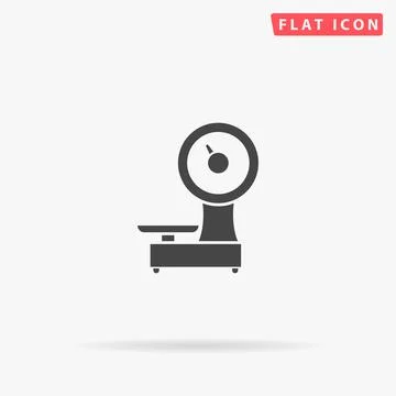 Weigher scales flat vector icon. Hand drawn style design illustrations Stock Illustration