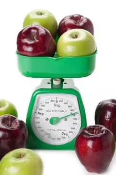 Weighing apples Stock Photos