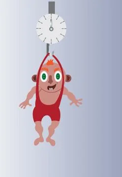Weighing the baby Stock Illustration