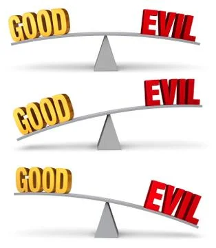 Weighing Good And Evil Set Stock Illustration