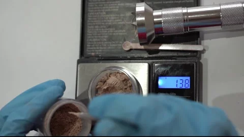 Weighing ingredients on a microbalance Stock Footage 171705065