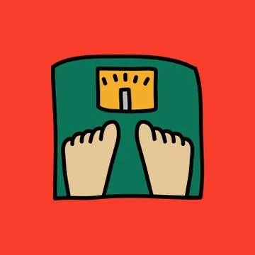 Weighing machine. Stock Illustration