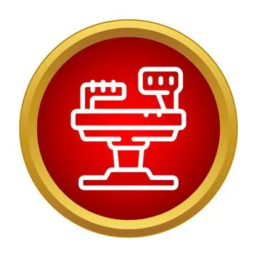 Weighing scale icon in a red circle frame Stock Illustration