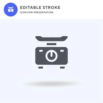 Weighing Scale icon vector, filled flat sign, solid pictogram isolated on white Illustrazione stock