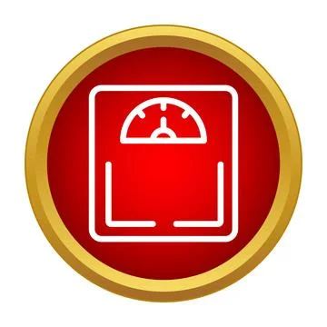 Weighing scale measuring body weight for diet fitness 库存插图