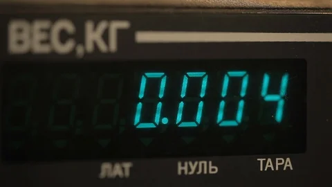 Weighing on scales Stock Footage 100269833