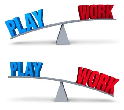Weighing Work And Play Set Stock Illustration