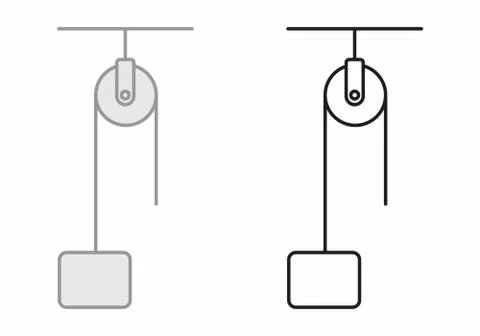 Weight and pulley Stock Illustration