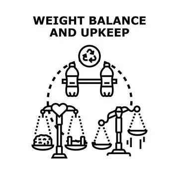Weight balance and upkeep concept illustration Ilustración de archivo