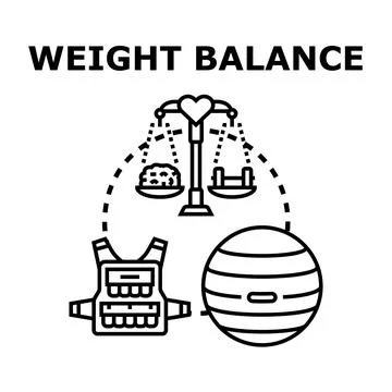 Weight balance concept combining exercise and mental health Ilustração Stock
