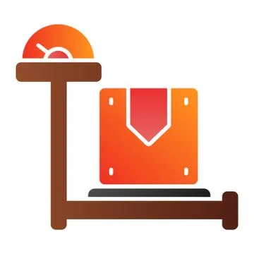 Weight of cargo flat icon. Freight weight color icons in trendy flat style. Box Illustrazione stock