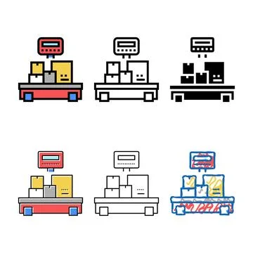 Weight control boxes logistics types color icon vector イラスト素材