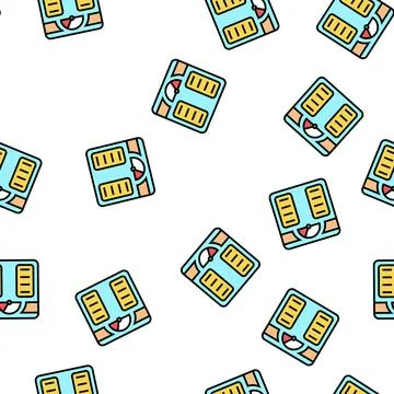 Weight controling vector seamless pattern 스톡 일러스트