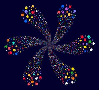 Weight Curl Abstract Flower 库存插图