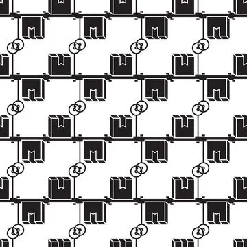 Weight delivery box pattern seamless vector 스톡 일러스트