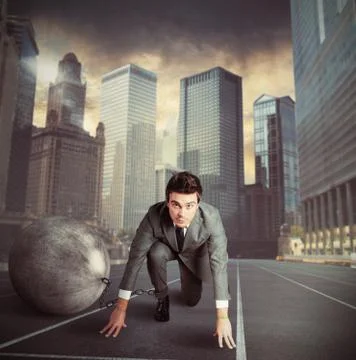 Weight of disadvantage Stock Photos